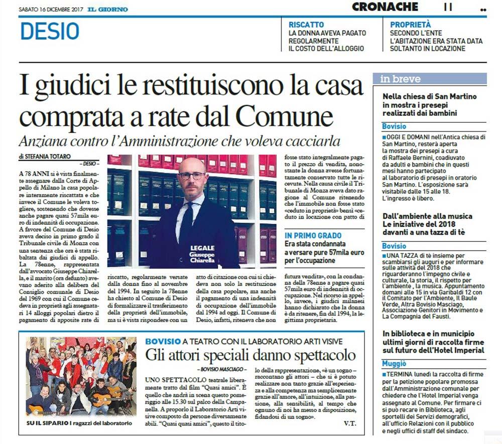 Articolo Il Giorno Desio